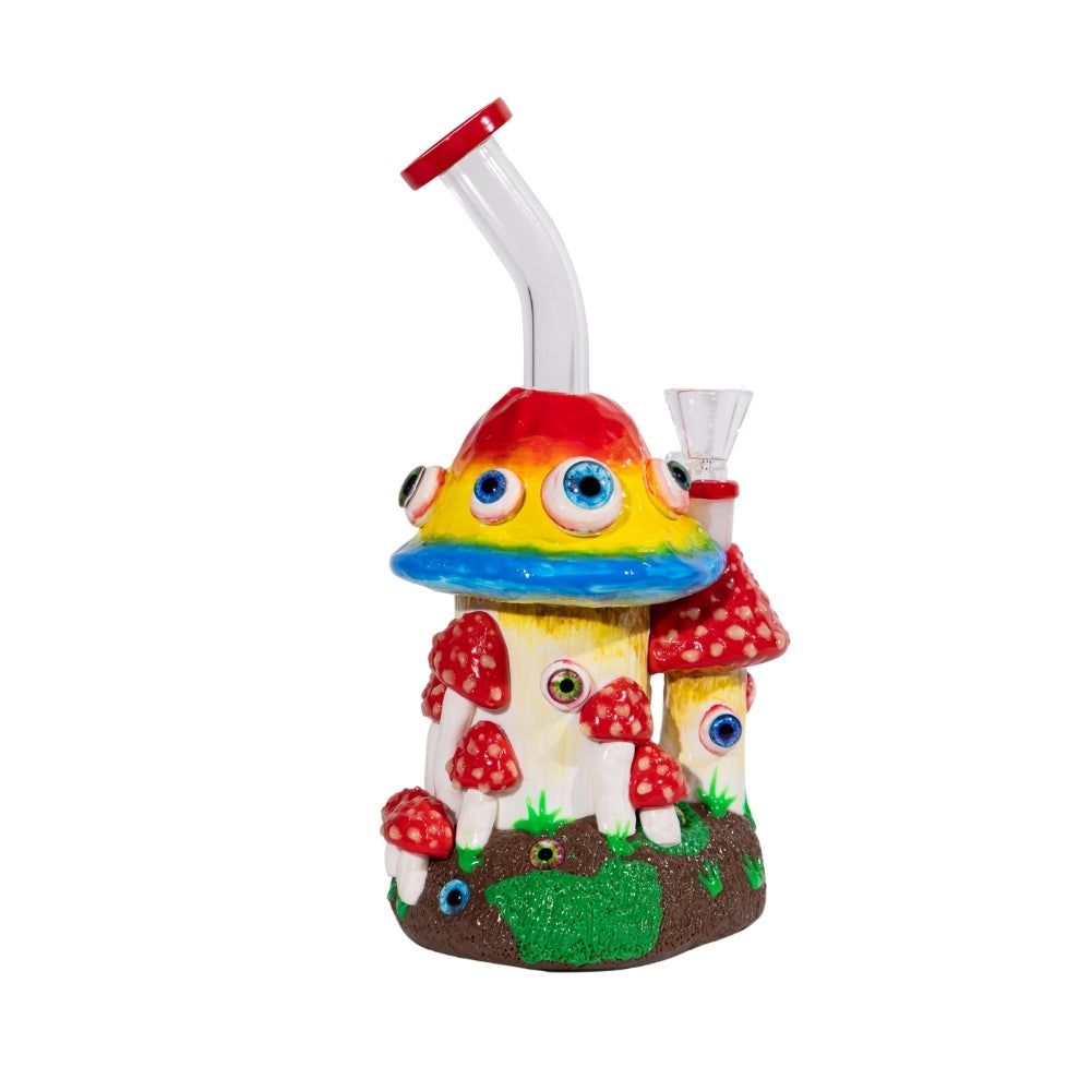 Mushroom Fungus with Eyes Bong Trippy Novelty Glass Bong