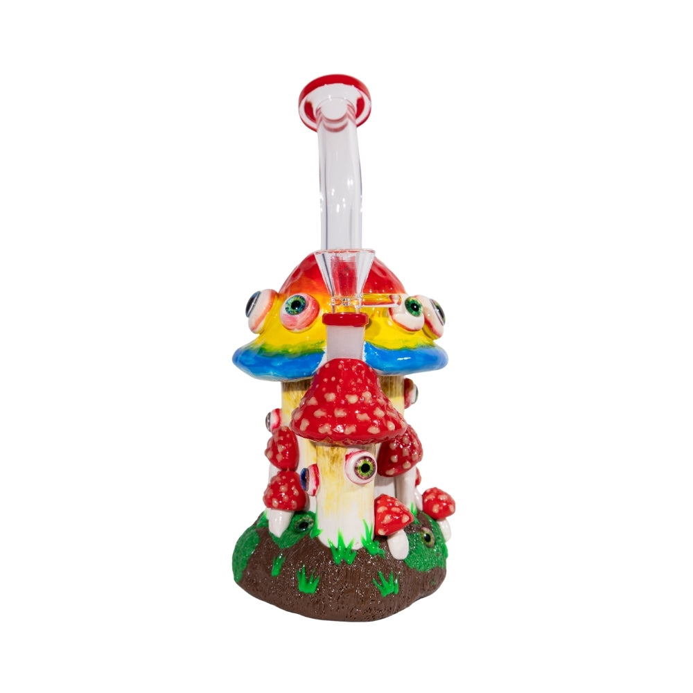 Mushroom Fungus with Eyes Bong Trippy Novelty Glass Bong