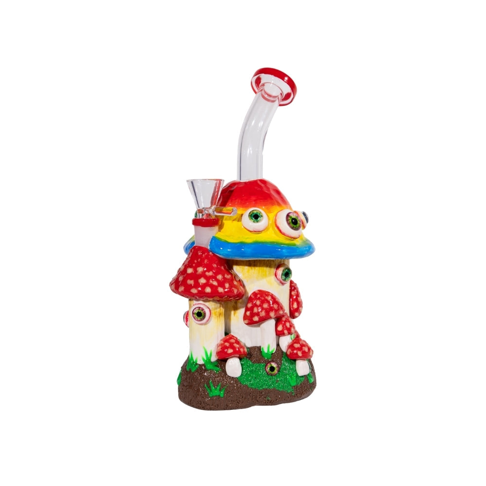 Mushroom Fungus with Eyes Bong Trippy Novelty Glass Bong