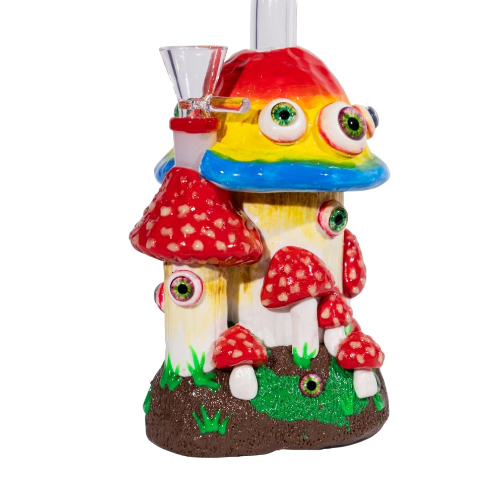 Mushroom Fungus with Eyes Bong Trippy Novelty Glass Bong