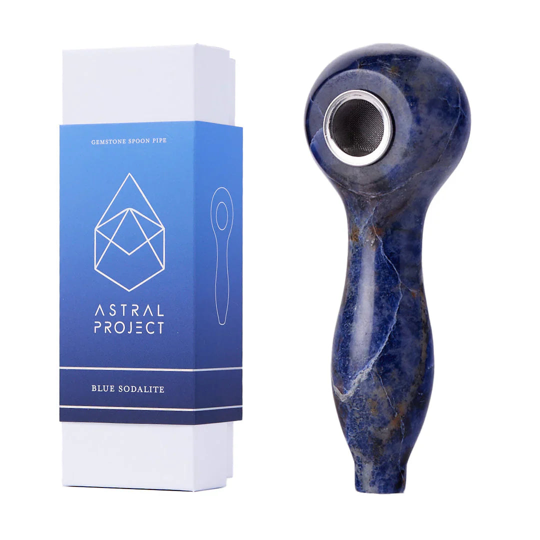 GEMSTONE SPOON PIPE BLUE SODALITE