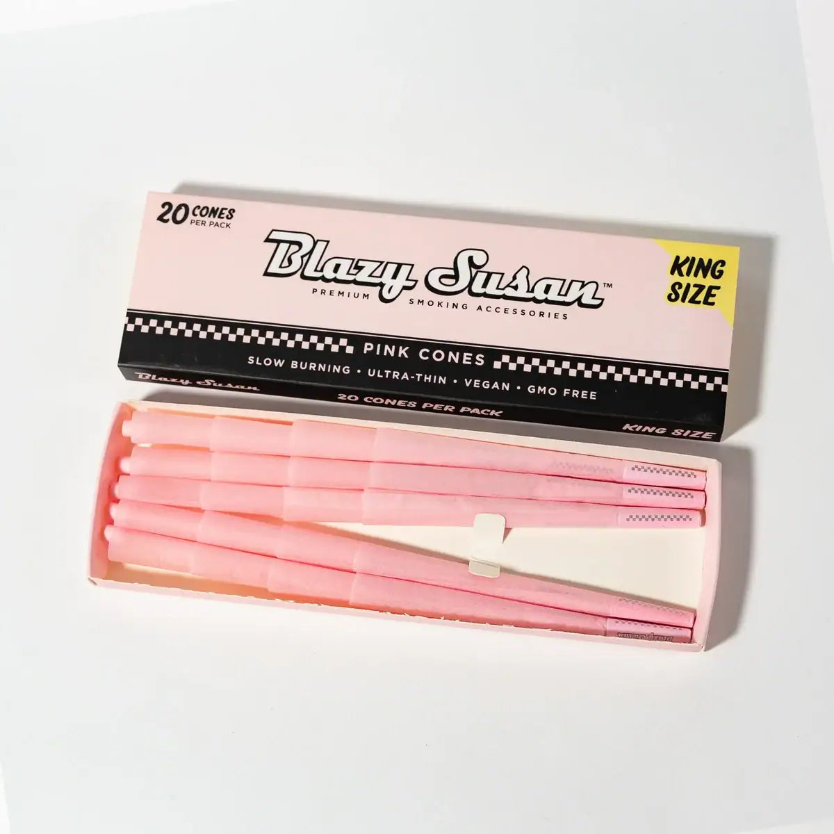 Blazy Susan King Size Pink Cones - paquete abierto con 20 conos rosados