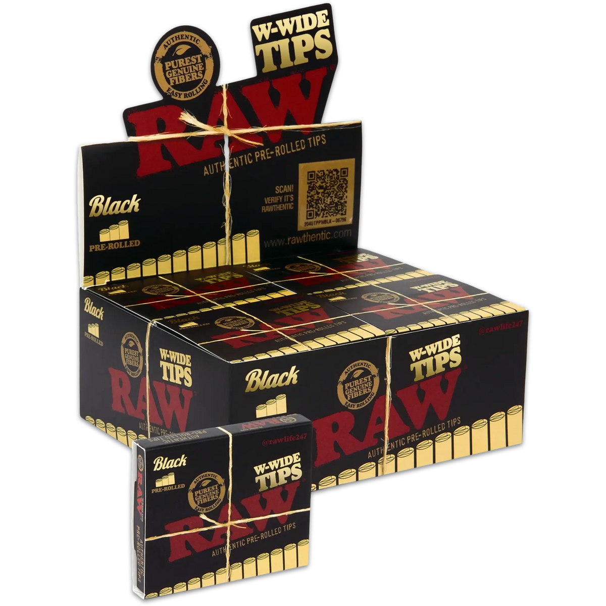 RAW Black Wide Pre-Rolled Tips