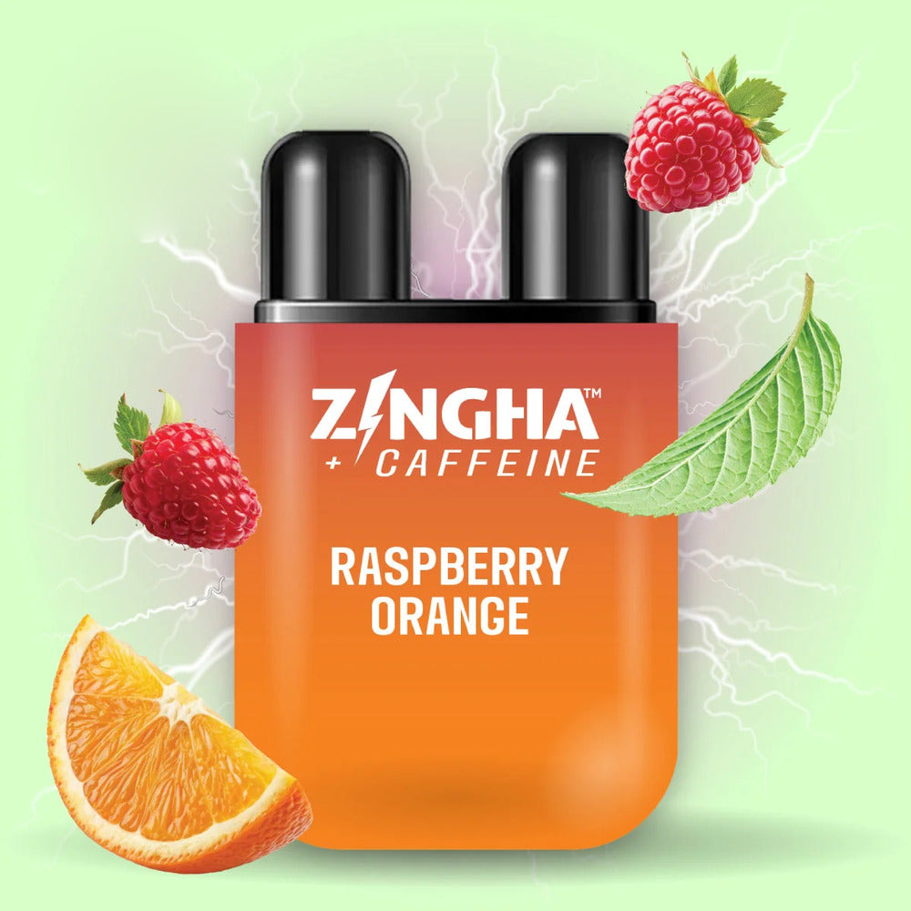 Z!NGHA Inhalador Aromático Doble con Cafeína RASPBERRY ORANGE