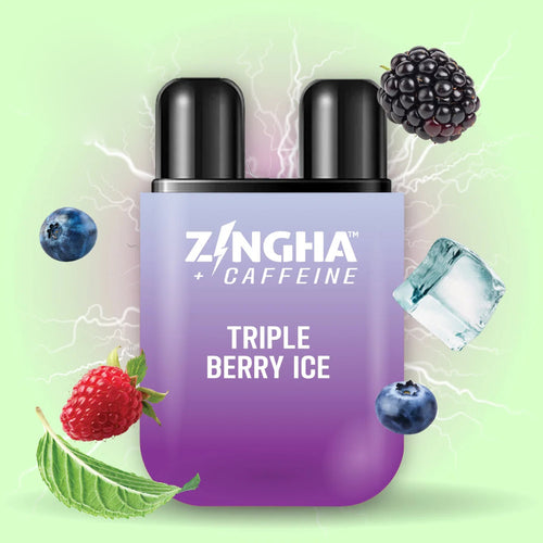 Z!NGHA Inhalador Aromático Doble con Cafeína TRIPLE BERRY ICE