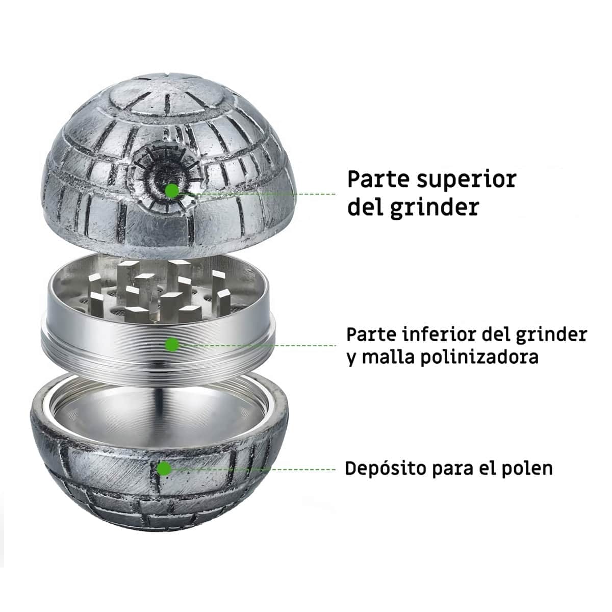 Grinder Estrella de la Muerte por partes